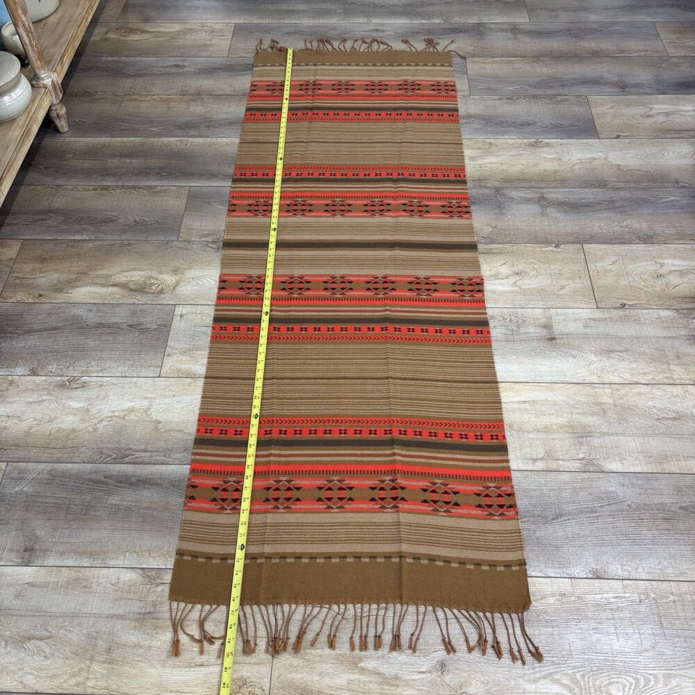 H&M Scarf Shawl Aztec Cowboy Boho Western Oversized Fringe Cozy Festival Rodeo - Picture 9 of 10